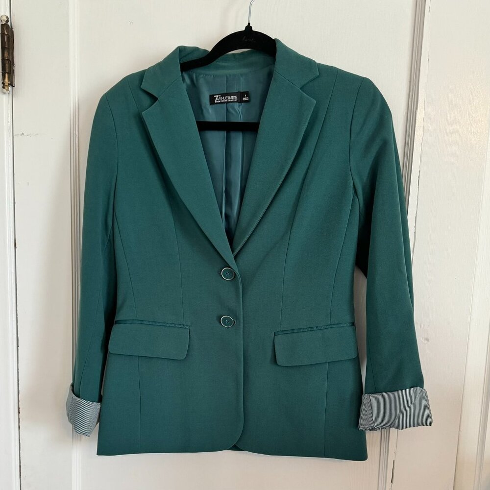 NY&Co 7th Avenue Suiting Collection Dark Green Blazer - Size 2